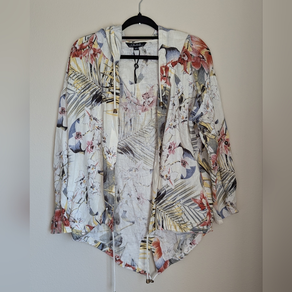 Charlie B Floral Hoodie Jacket Size M